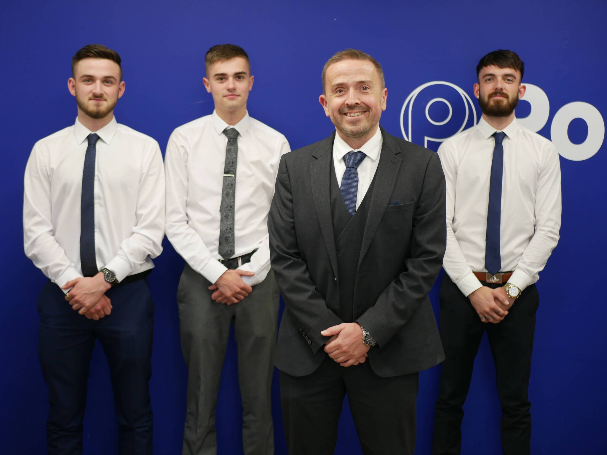 Investing in the Polypipe Technical Team Dean with his three new apprentices